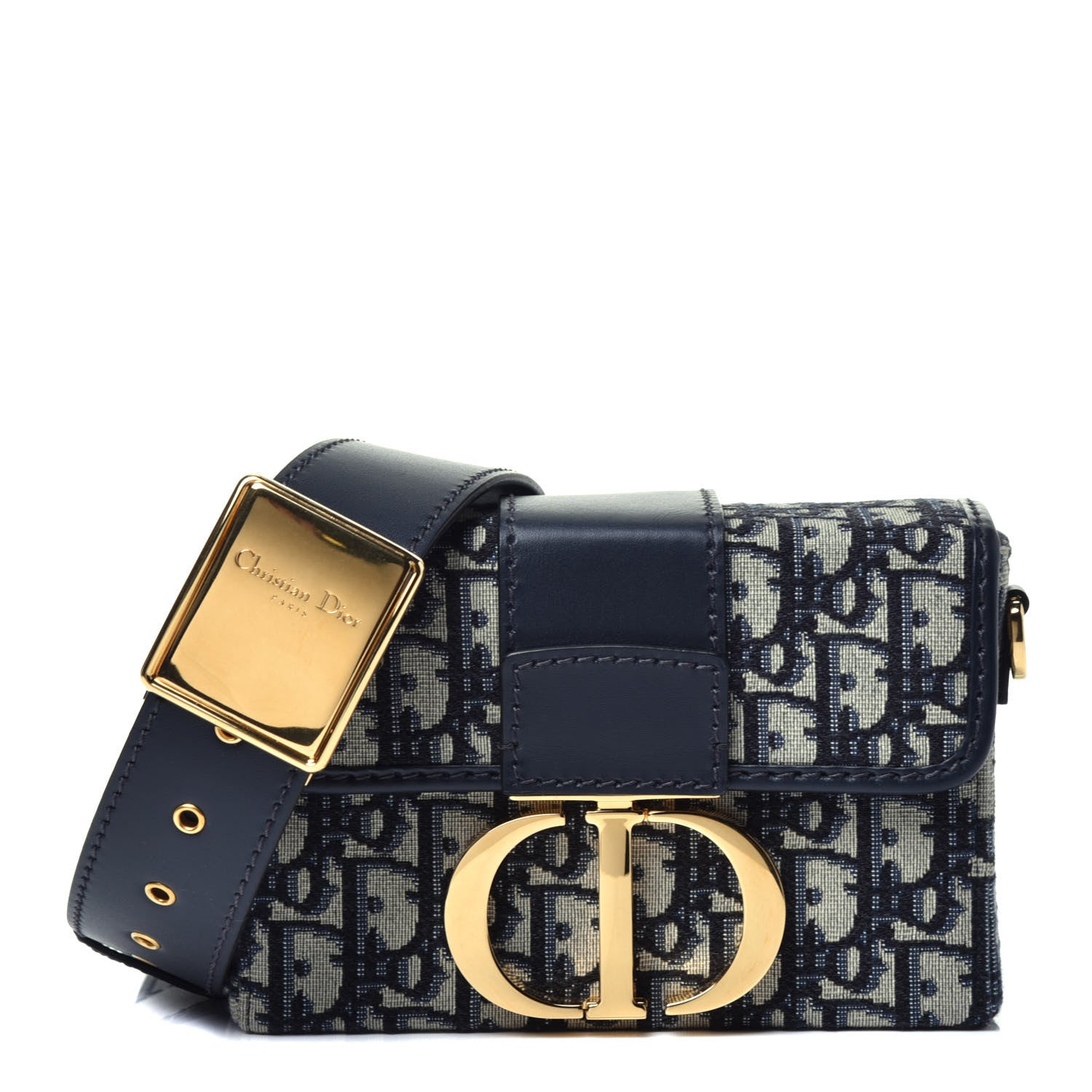 Christian Dior Oblique 30 Montaigne Box Bag Blue 1 of 9
