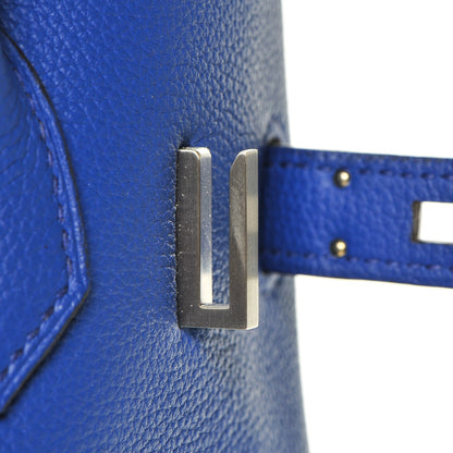 Hermes Togo Horseshoe Birkin 30 Bleu Electrique Rose Lipstick 17 of 29