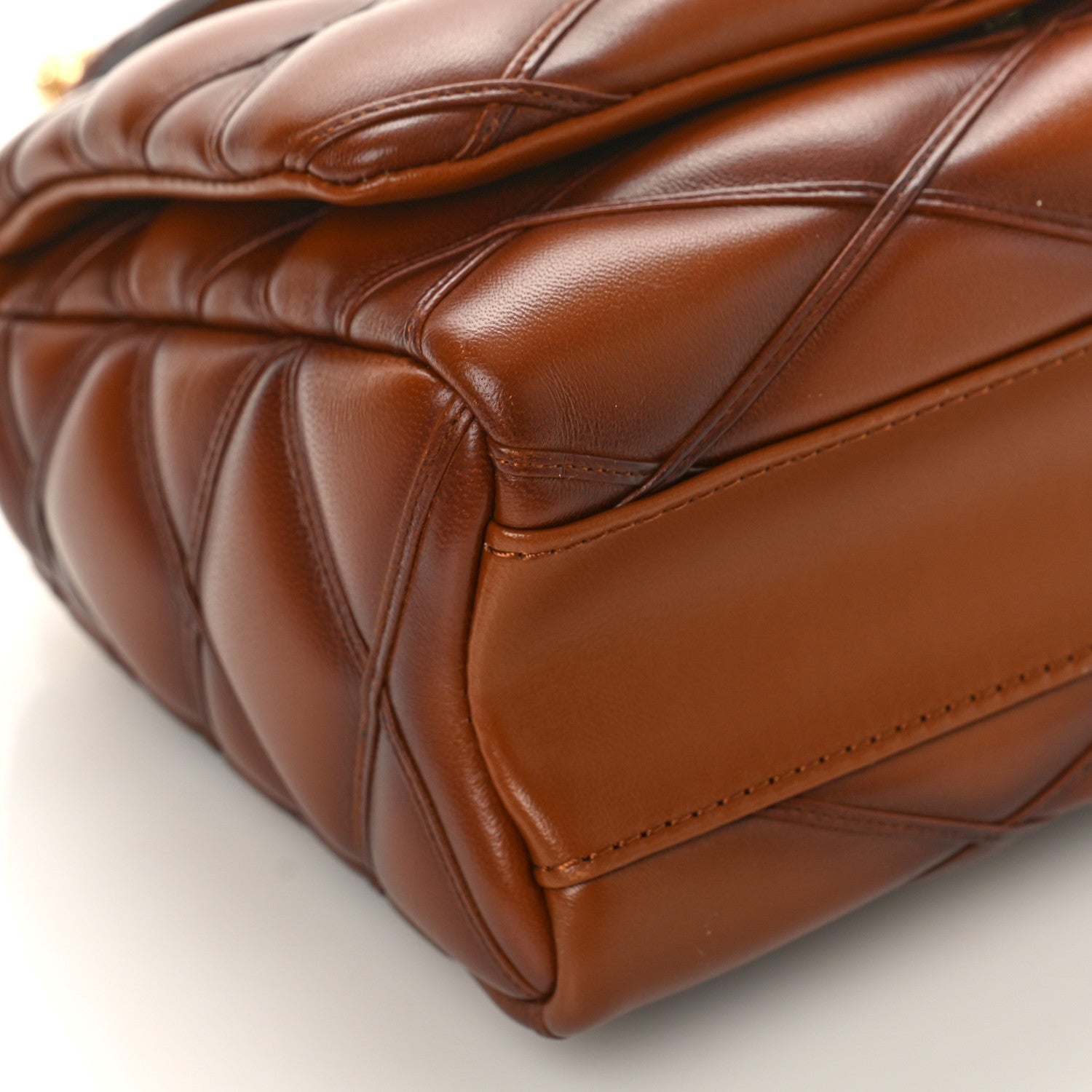 Louis Vuitton Lambskin Malletage Top Handle GO-14 MM Tan 8 of 9