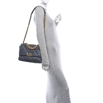 Chanel Quilted Large Chanel 19 Flap Dark Grey 2 of 10