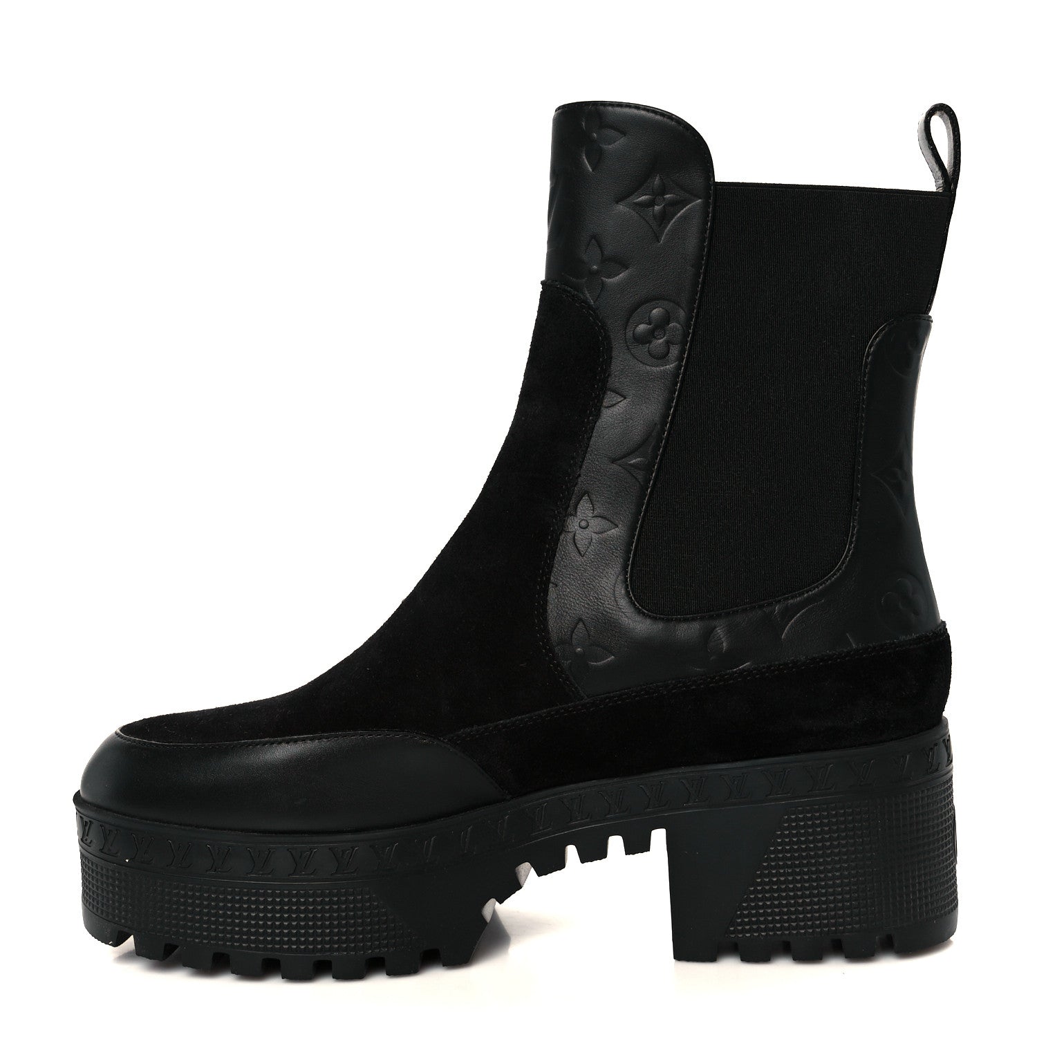 Louis Vuitton Suede Laureate Platform Chelsea Boot 41 Black 1 of 9