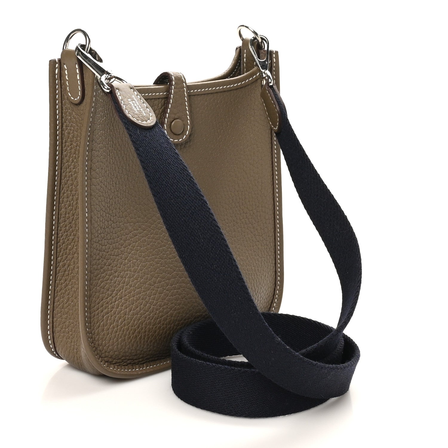Hermes Taurillon Clemence Amazone Evelyne TPM Etoupe Bleu Indigo 3 of 10
