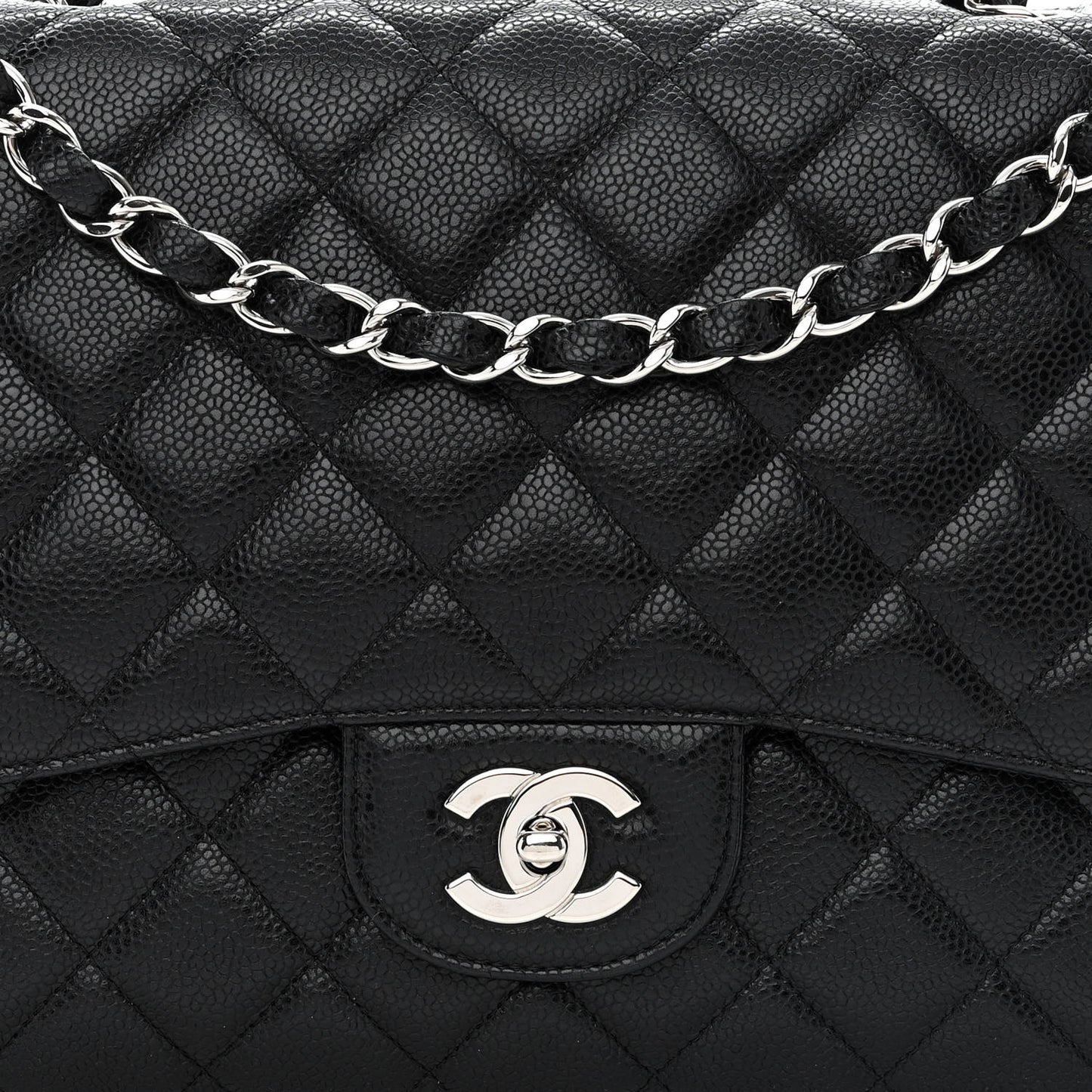 Caviar Quilted Jumbo Single Flap Black