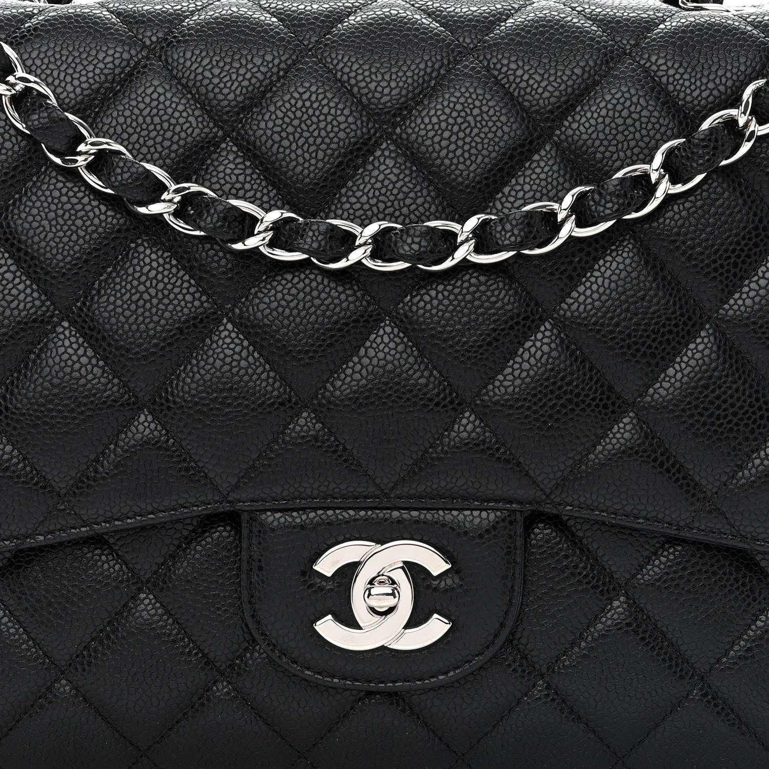 Chanel Caviar Quilted Jumbo Single Flap Black 9 of 11