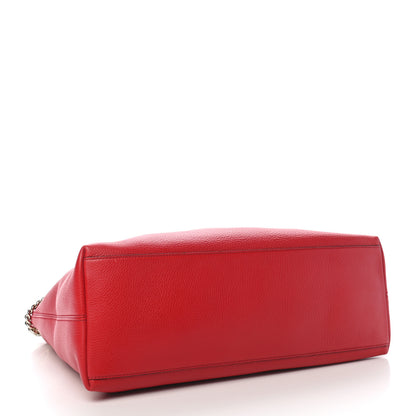 Gucci Pebbled Calfskin Medium Soho Chain Shoulder Bag Tabasco Red 5 of 9