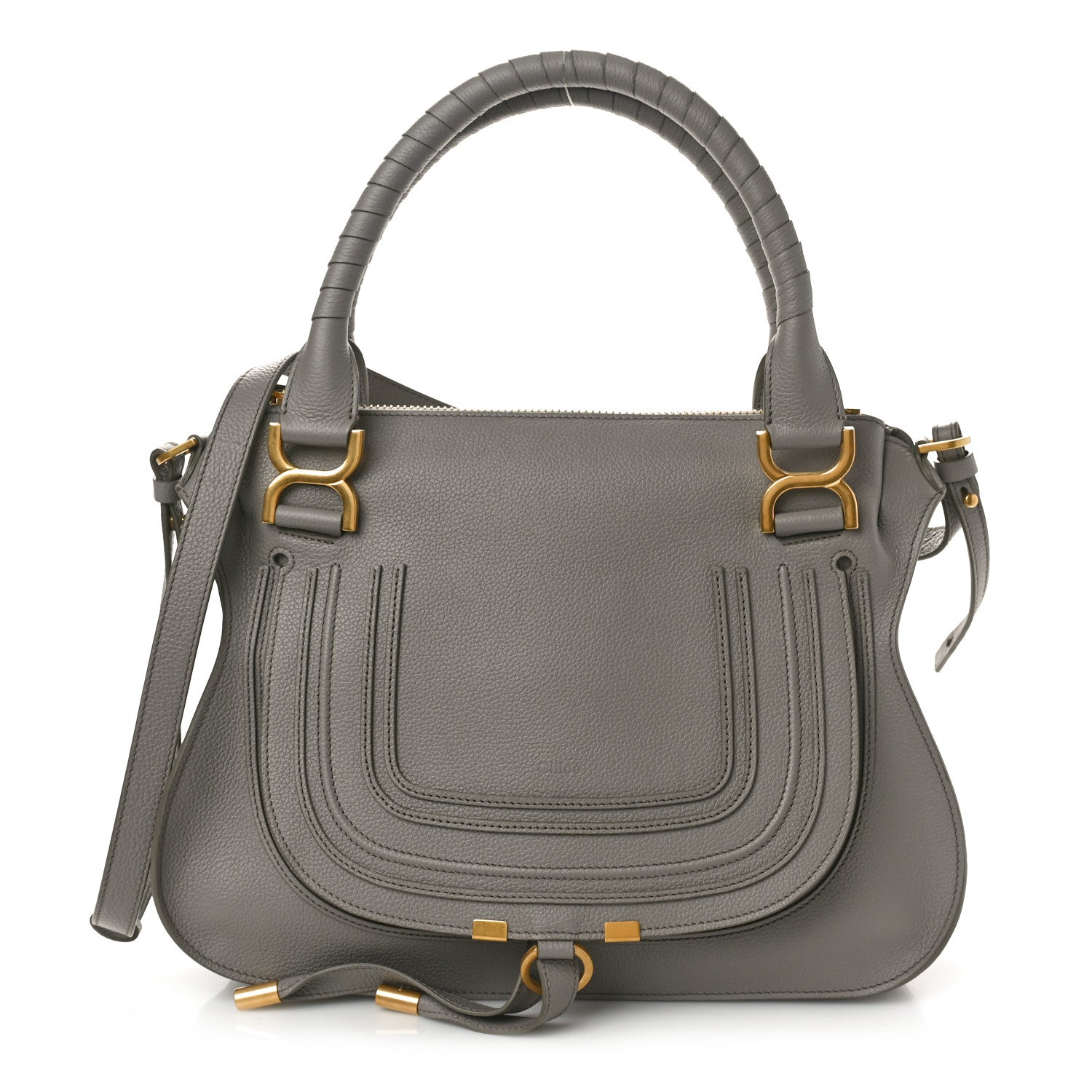 Chloe Calfskin Small Marcie Satchel Cashmere Grey 1 of 10
