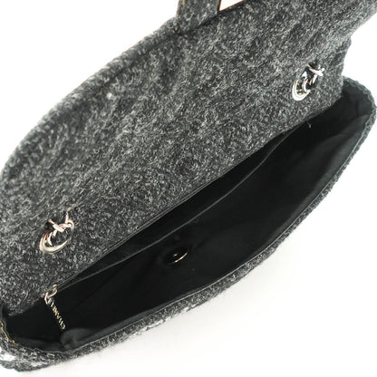 Chanel Tweed Medium Rhinestone Embellished Single Flap Black 6 of 8