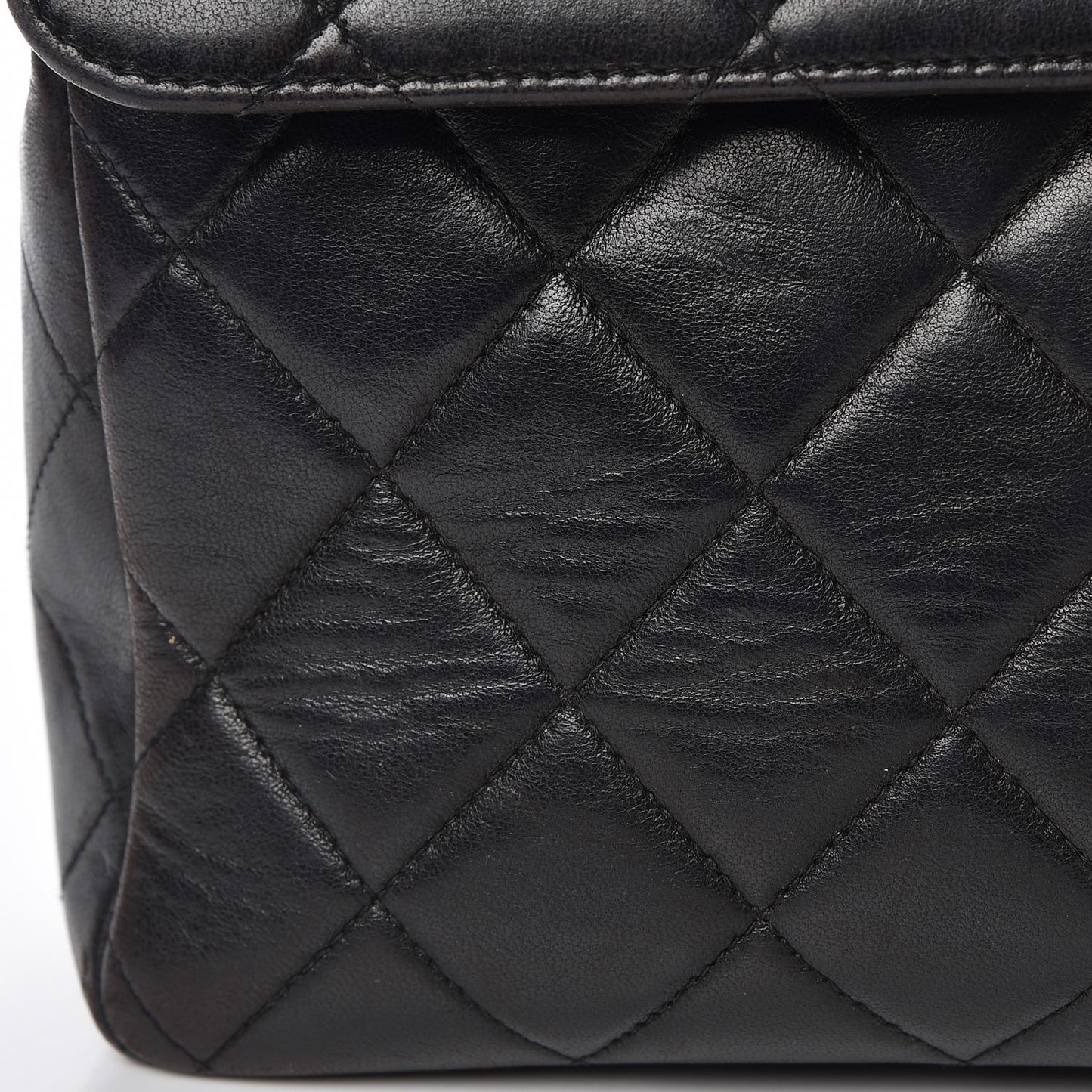 Lambskin Quilted Jumbo Single Flap Black