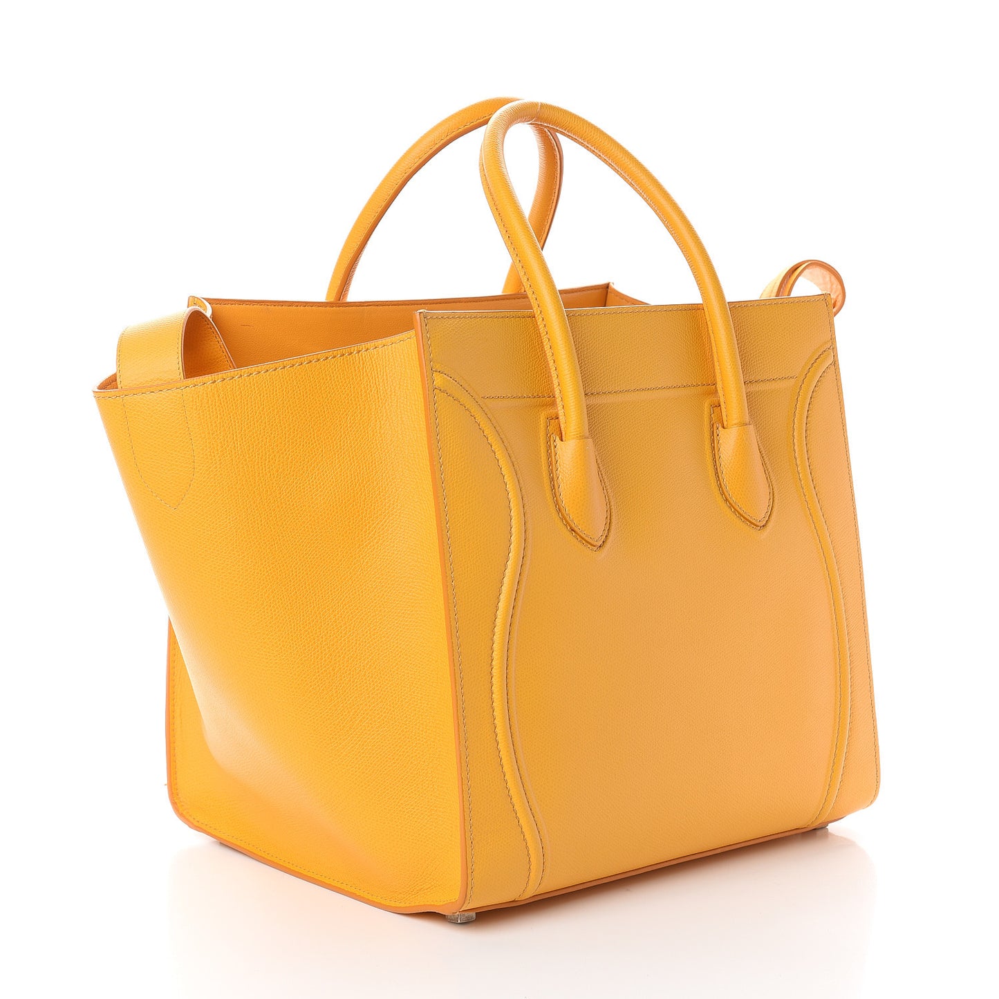 Grained Calfskin Medium Phantom Luggage Saffron