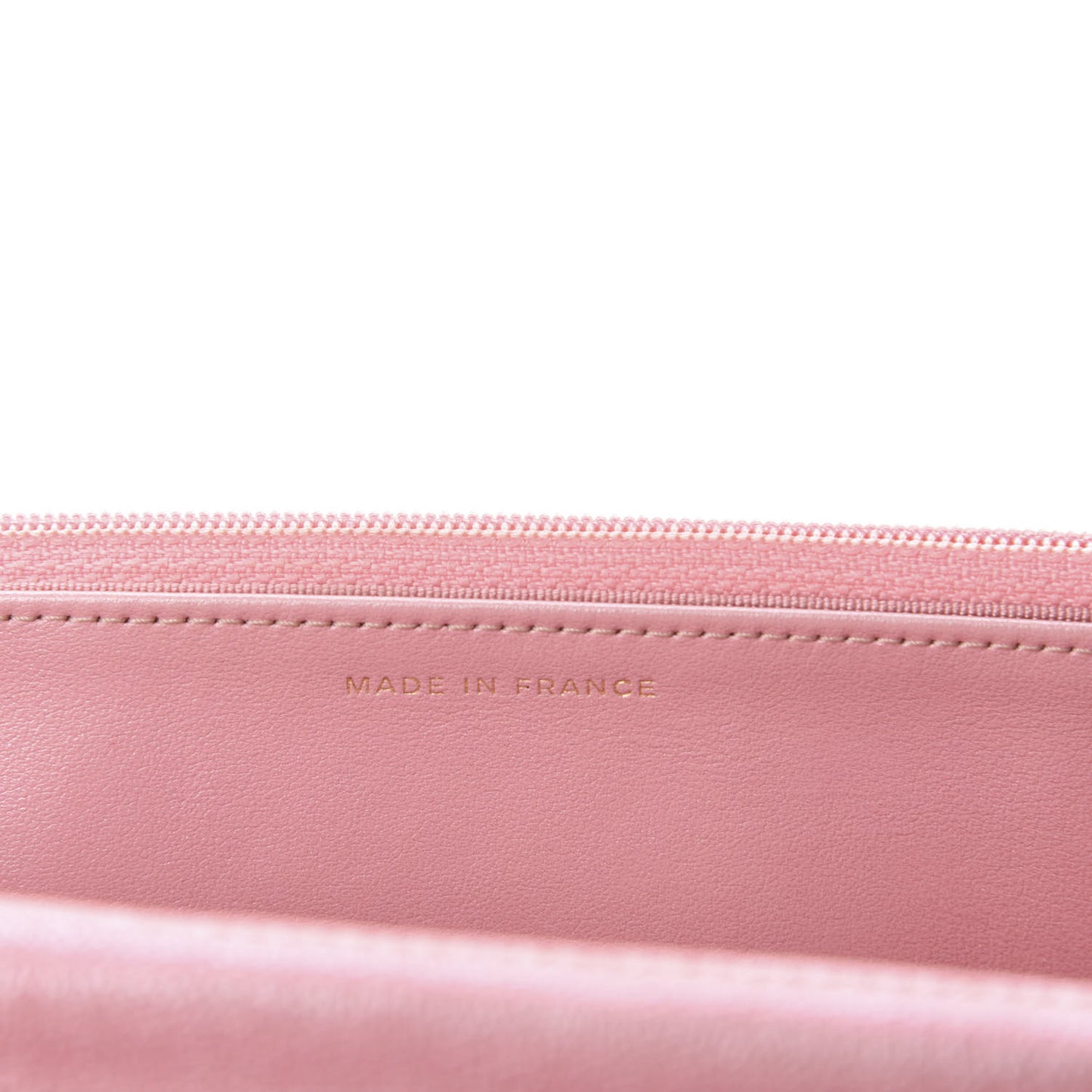 Iridescent Caviar Quilted Wallet on Chain WOC Rose Pink