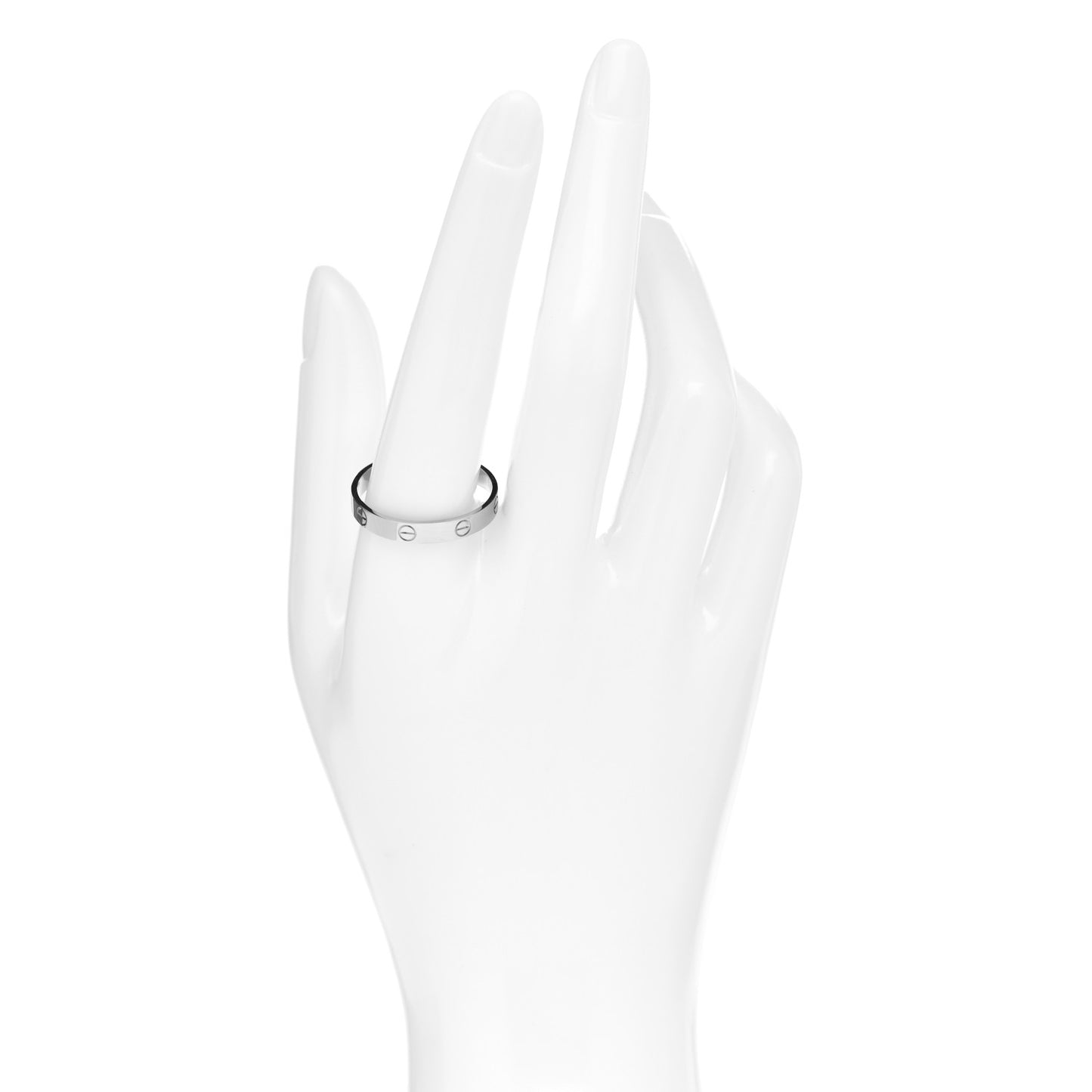 18K White Gold 3.5mm LOVE Wedding Band Ring 65 11