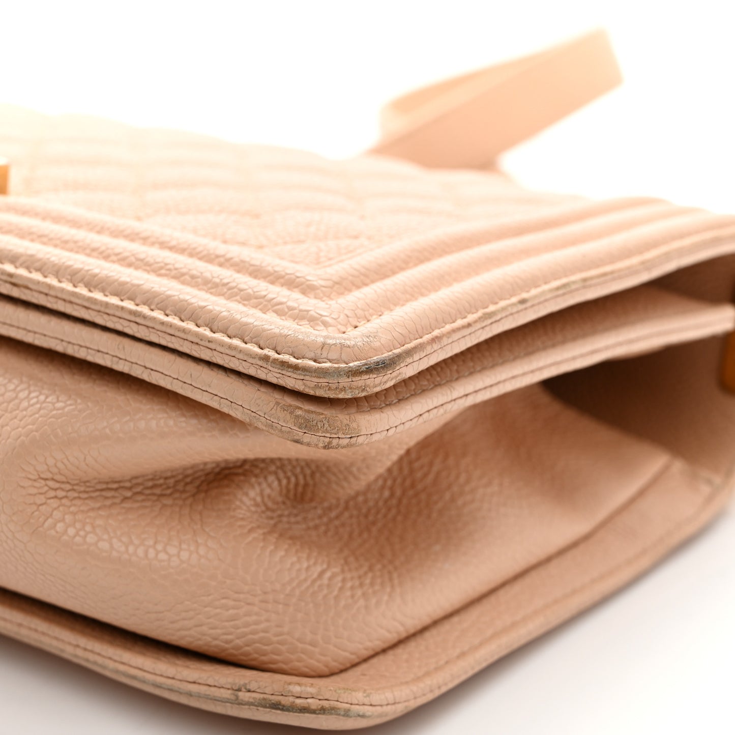 Caviar Quilted Medium Boy Flap Beige