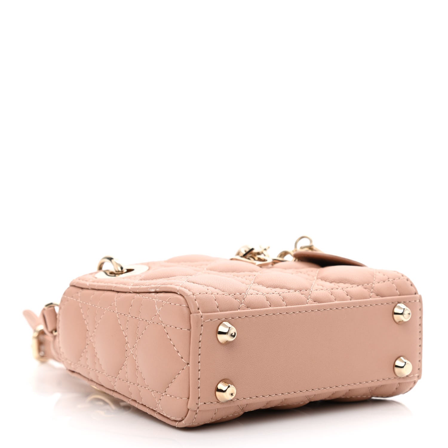 Christian Dior Lambskin Cannage Micro Lady Dior Rose Des Vents 4 of 9