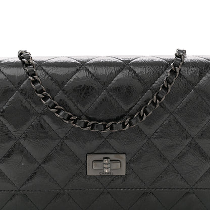 Chanel Glazed Aged Calfskin Reissue Wallet On Chain WOC  So Black 8 of 12