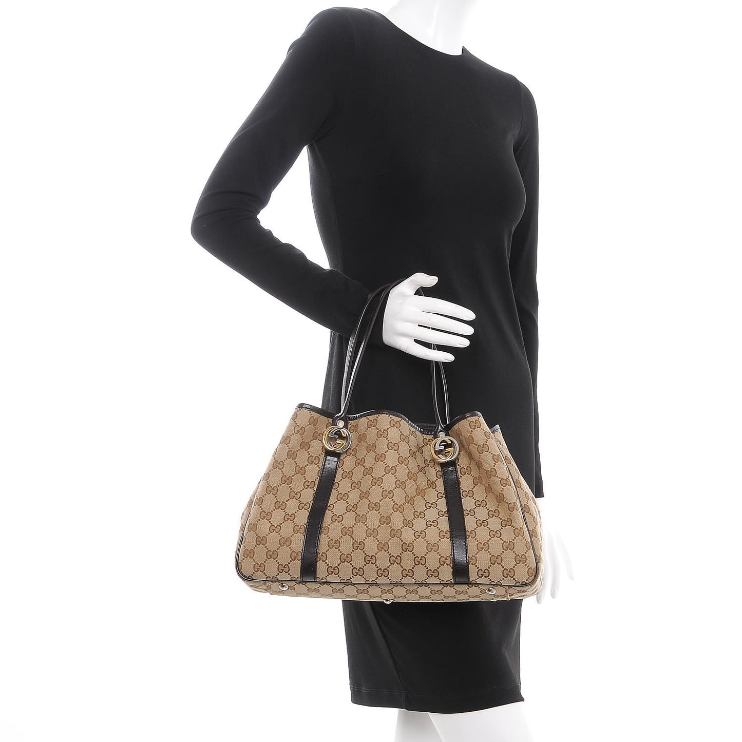 Monogram Medium Twins Tote Dark Brown