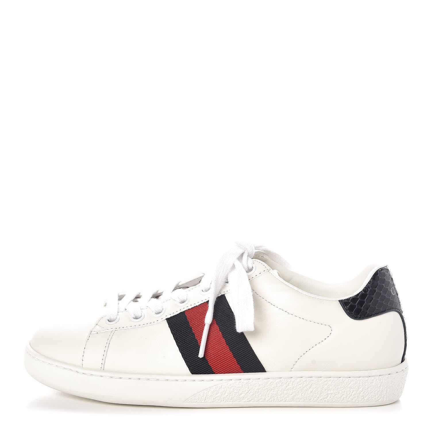 Gucci Calfskin Ayers Web Womens Ace Sneakers 35.5 White Blue 1 of 9
