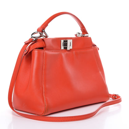 Fendi Nappa Mini Peekaboo Iconic Satchel Papavero 3 of 18