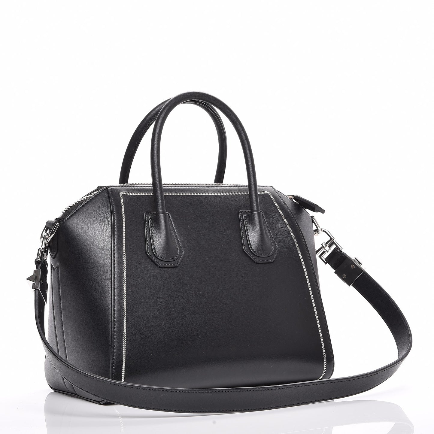 Buffed Calfskin Small Chain Antigona Black