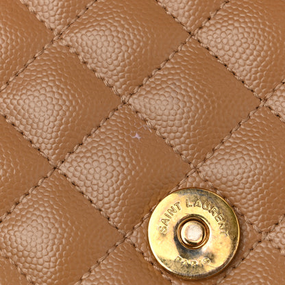 Saint Laurent Grain De Poudre Textured Mixed Matelasse Triquilt Large Monogram Satchel Cork 12 of 13