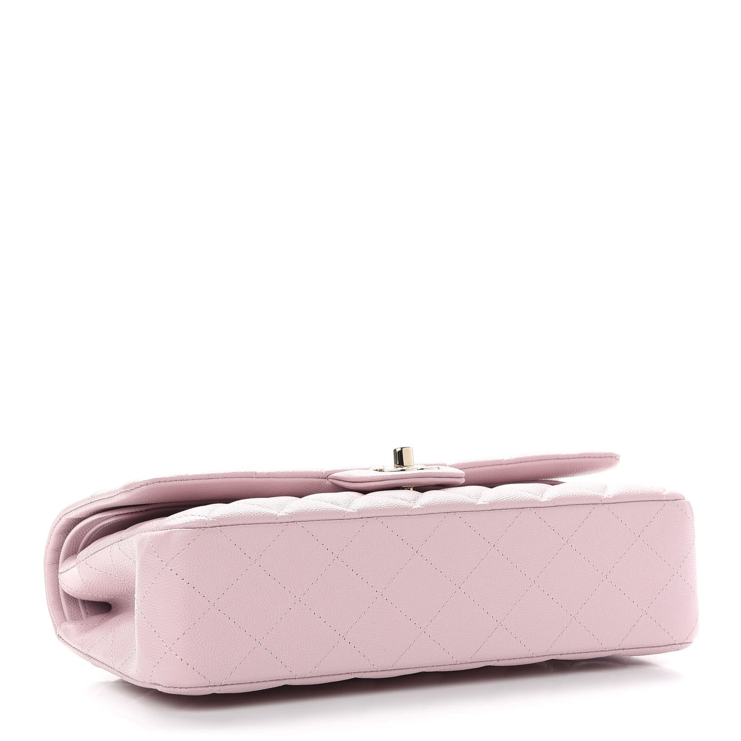 Caviar Quilted Medium Double Flap Light Pink