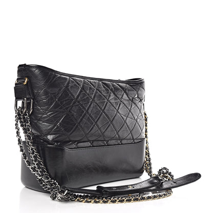 Chanel Aged Calfskin Quilted Medium Gabrielle Hobo Black 5 of 16