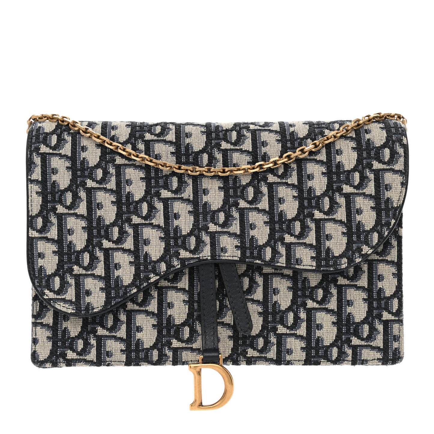 Oblique Saddle Chain Pouch Blue