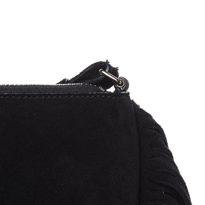 Saint Laurent Suede Calfskin Small Fringe Crossbody Bag Black 8 of 8