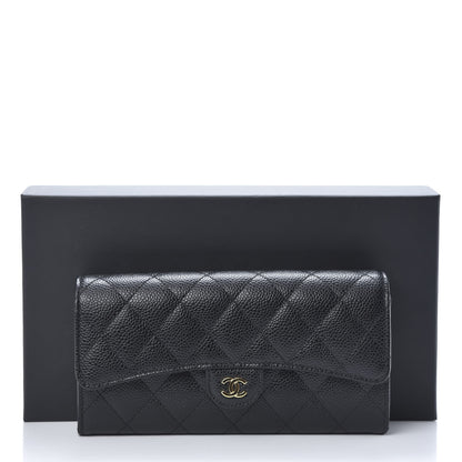 Chanel Caviar Quilted Large Gusset Flap Wallet Black 9 of 9