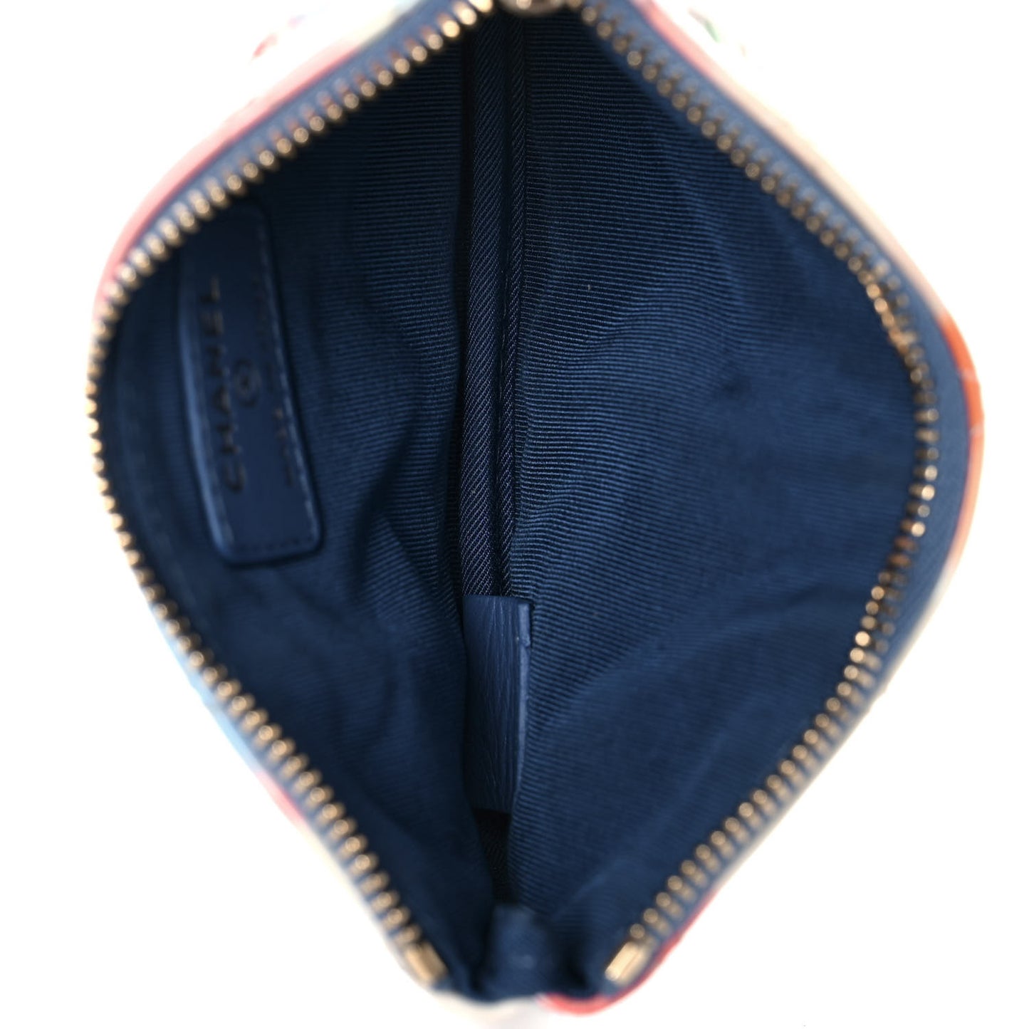 Patent Calfskin Printed Quilted Small Cosmetic Case Multicolor