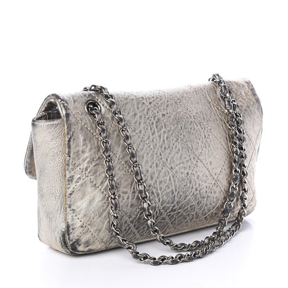Chanel Distressed Metallic Lambskin Quilted Le Marais Ligne Flap Gold 2 of 9