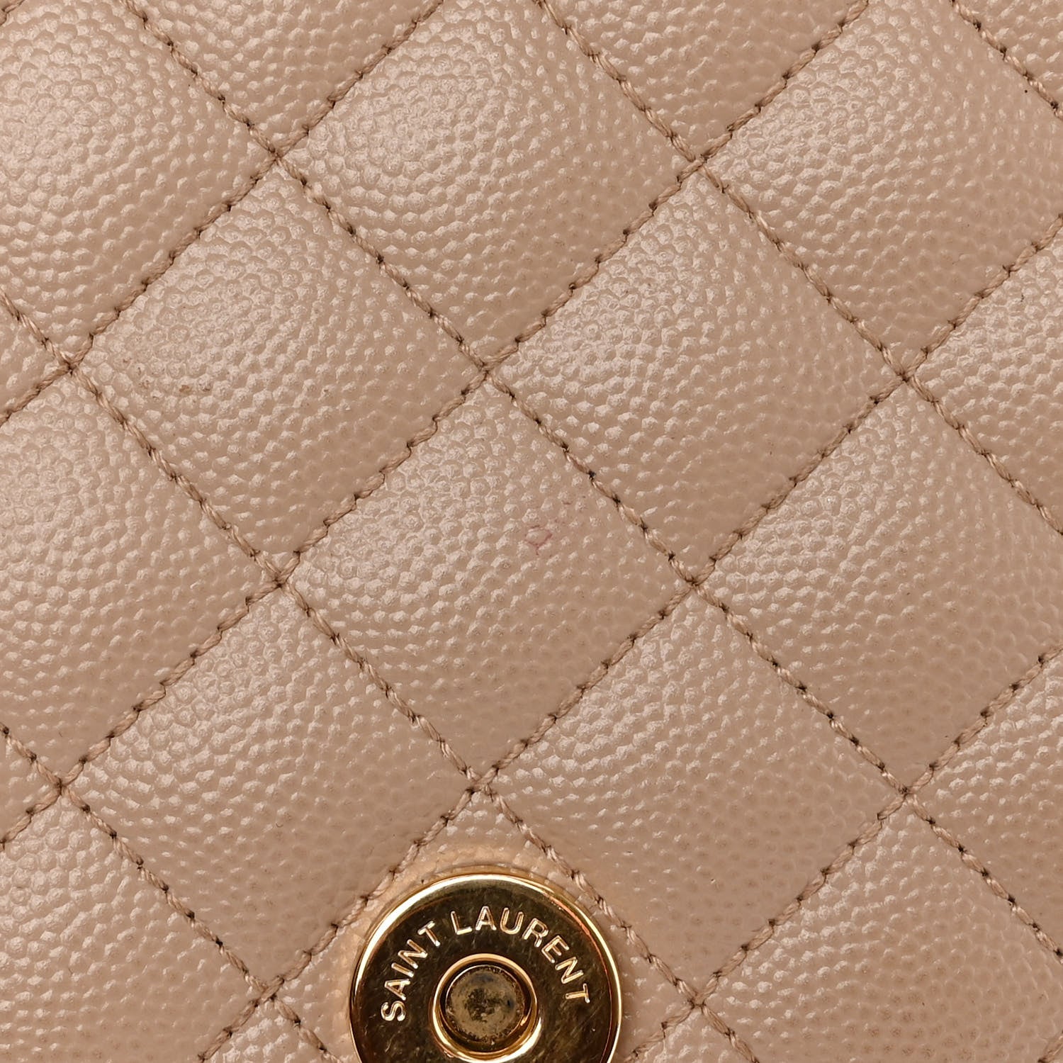 Saint Laurent Grain De Poudre Textured Mixed Matelasse Medium Triquilt Monogram Satchel Dark Beige 10 of 12