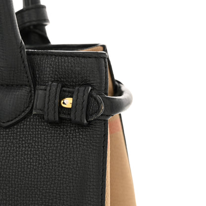 Burberry Derby Calfskin House Check Baby Banner Tote Black 16 of 16