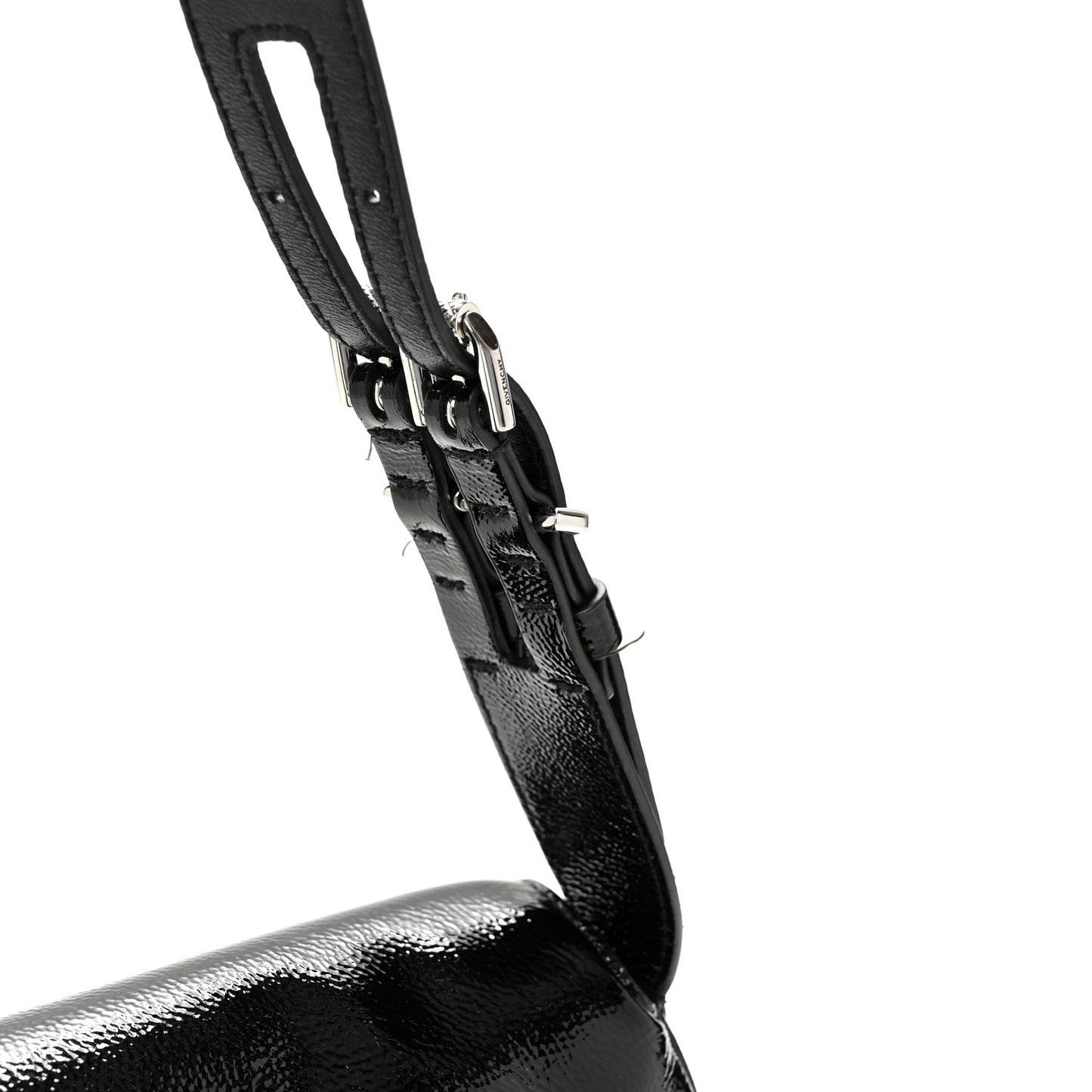 Patent Calfskin Small P'tit Voyou Shoulder Bag Black