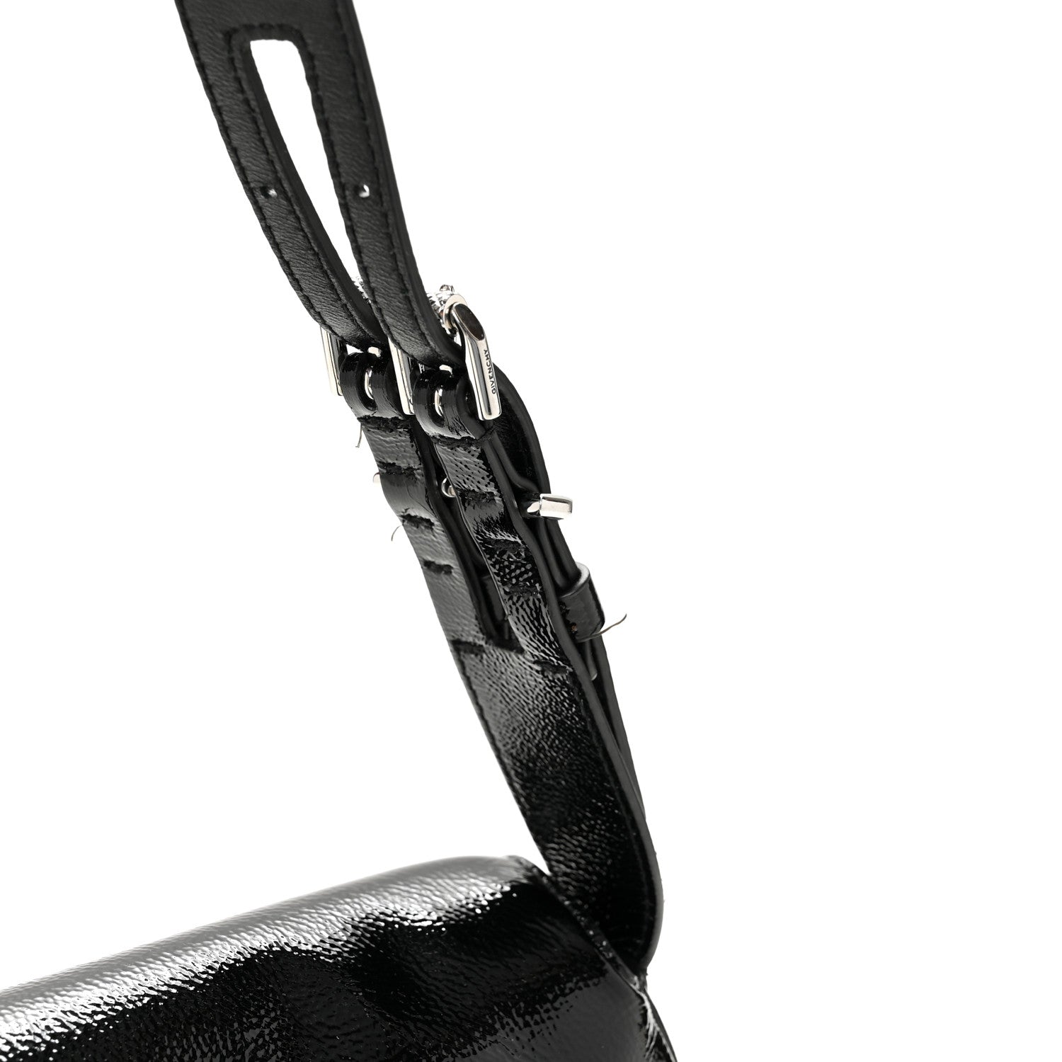 Givenchy Patent Calfskin Small P'tit Voyou Shoulder Bag Black 12 of 14