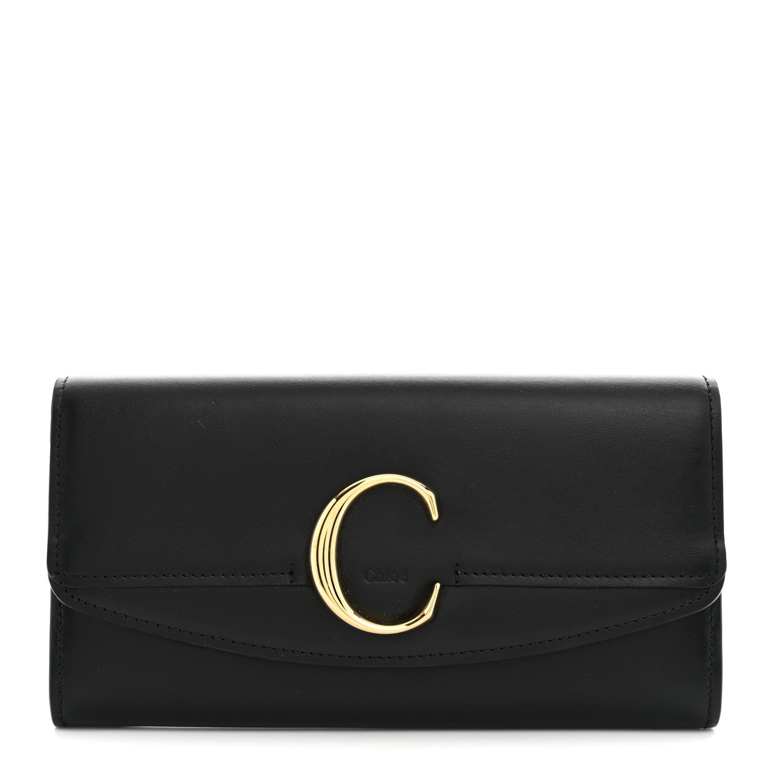 Chloe Calfskin Long Flap C Wallet Black 1 of 7