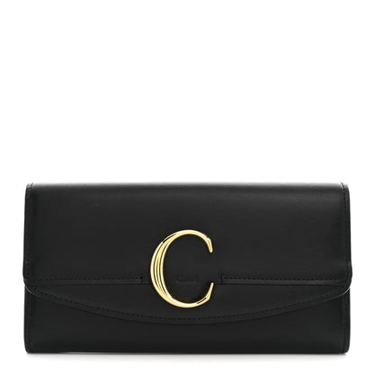Chloe Calfskin Long Flap C Wallet Black 1 of 7