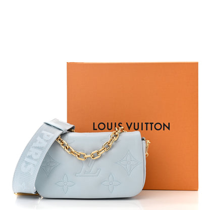 Louis Vuitton Calfskin Bubblegram Wallet On Strap Ice Blue 10 of 10