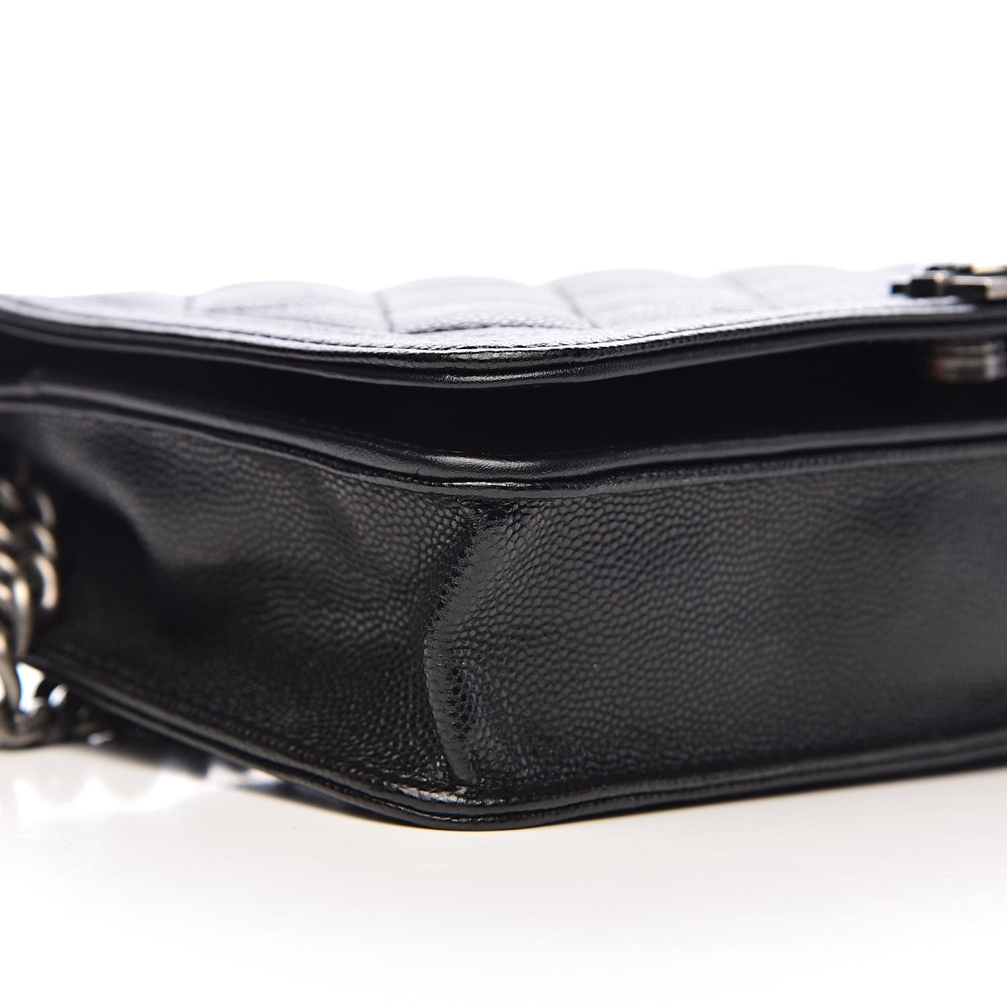 Caviar Quilted Boy Wallet On Chain WOC Black