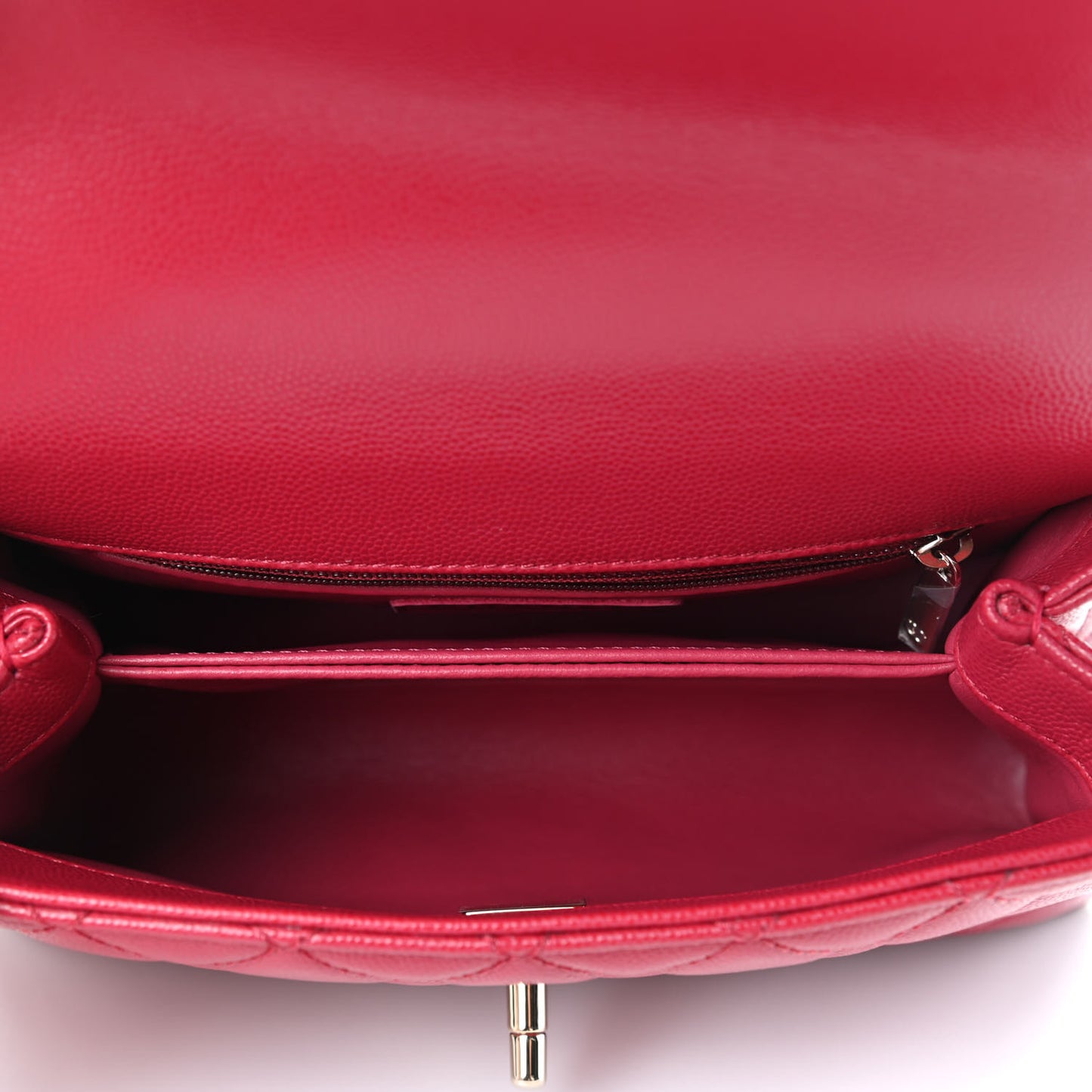 Caviar Quilted Mini Coco Handle Flap Dark Pink