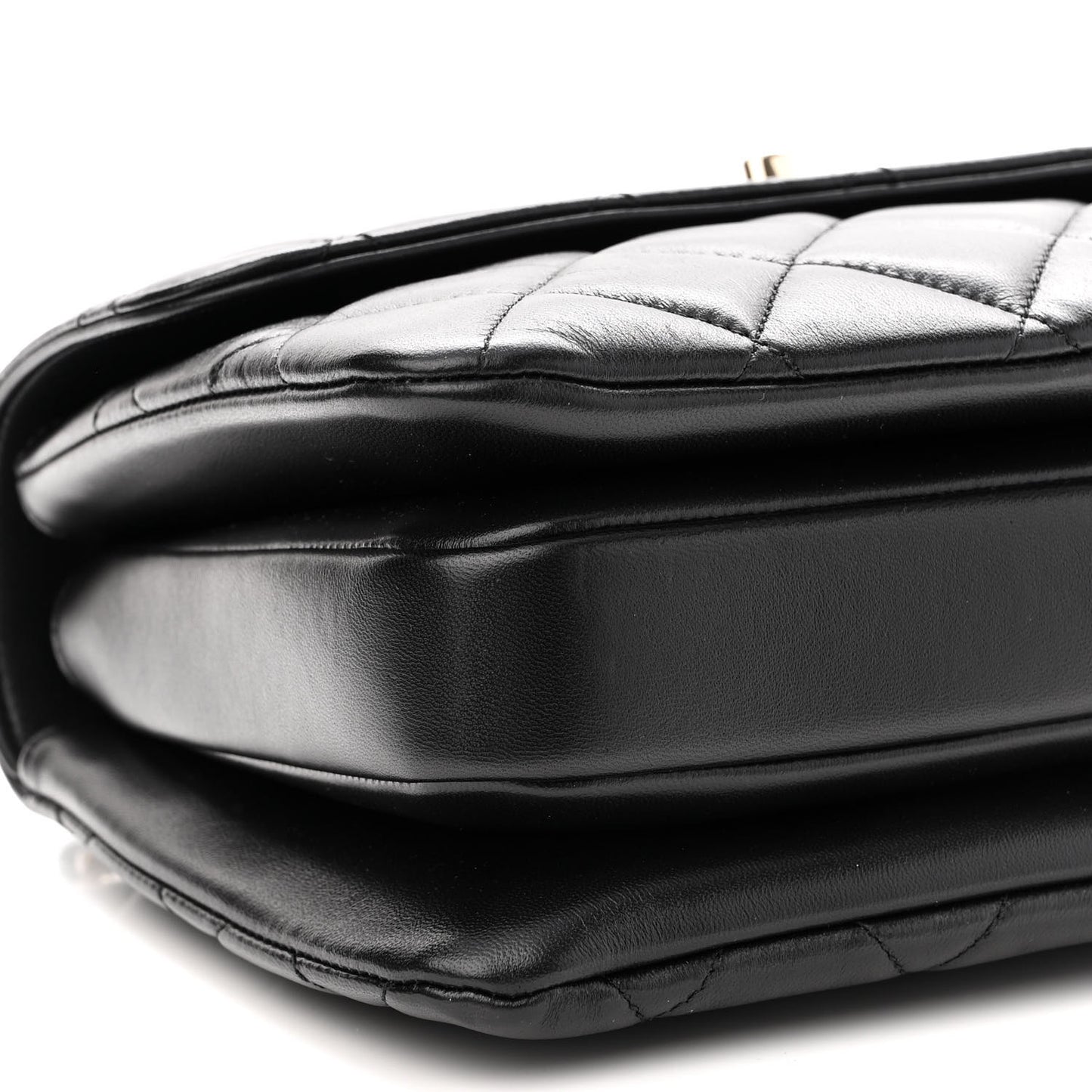 Lambskin Quilted Small Trendy CC Dual Handle Flap Bag Black