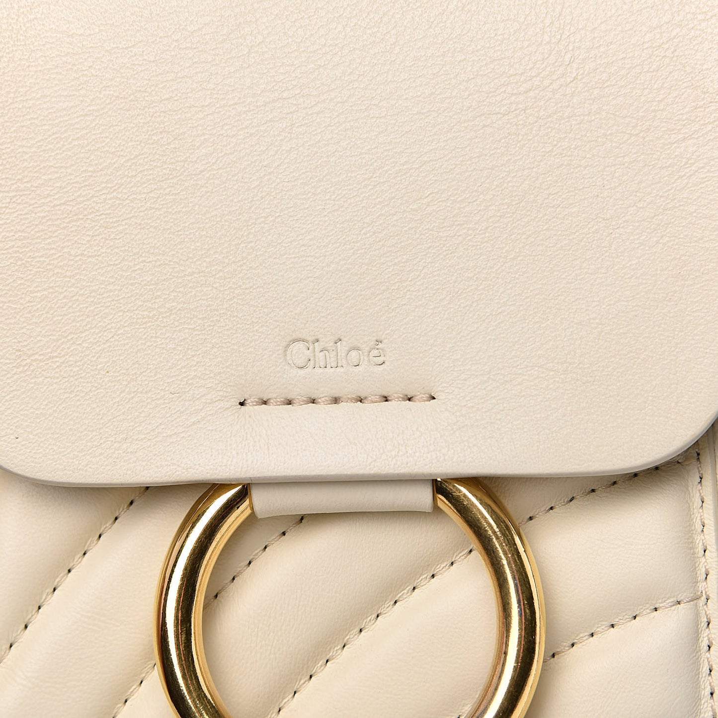Calfskin Quilted Mini Faye Backpack Natural White