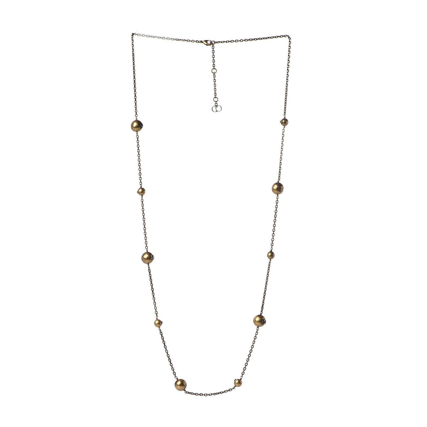 Metal Long Necklace Aged Gold