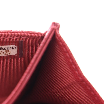 Chanel Caviar Quilted Flap Card Holder Wallet Red 8 of 9