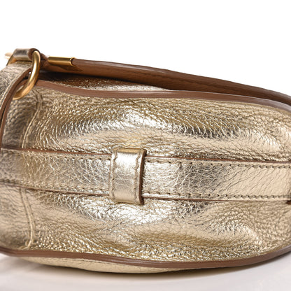 Chloe Metallic Calfskin Mini Marcie Round Crossbody Bag Gold 10 of 13