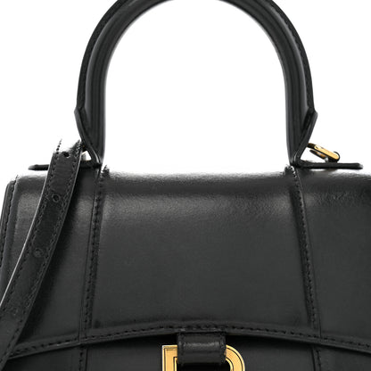 Balenciaga Shiny Box Calfskin Hourglass Top Handle Bag XS Black 7 of 15