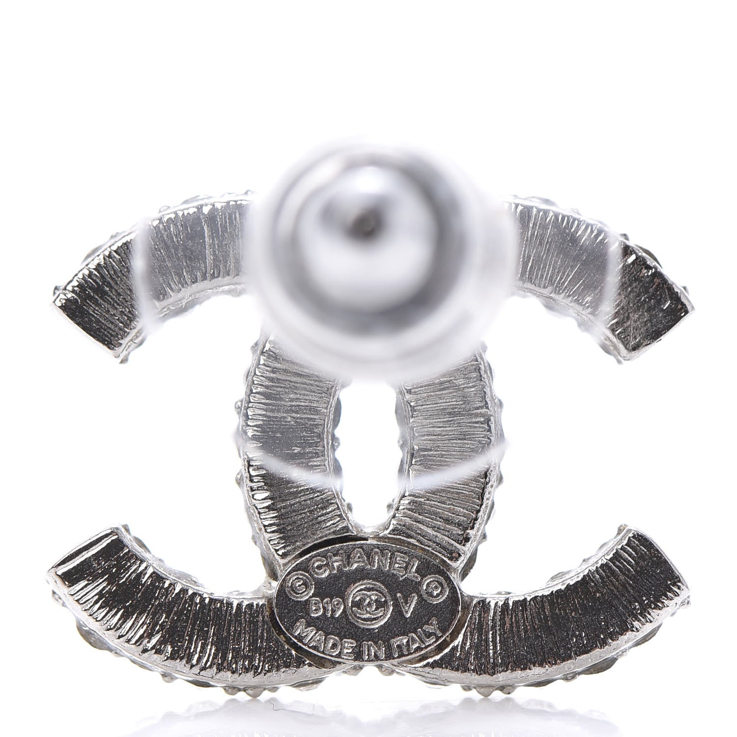 Chanel Crystal Mini CC Earrings Silver 7 of 10