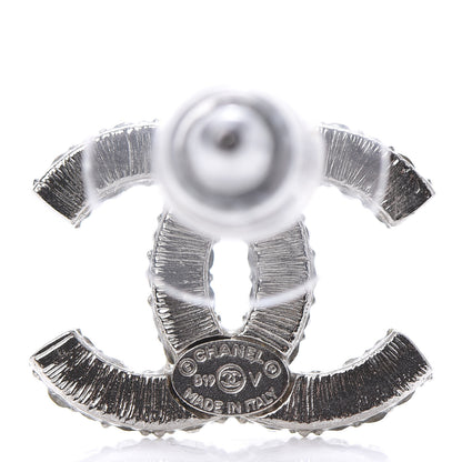 Chanel Crystal Mini CC Earrings Silver 7 of 10