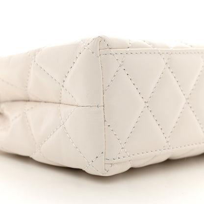 Chanel Shiny Aged Calfskin Quilted Nano Kelly Shopper White 9 of 11