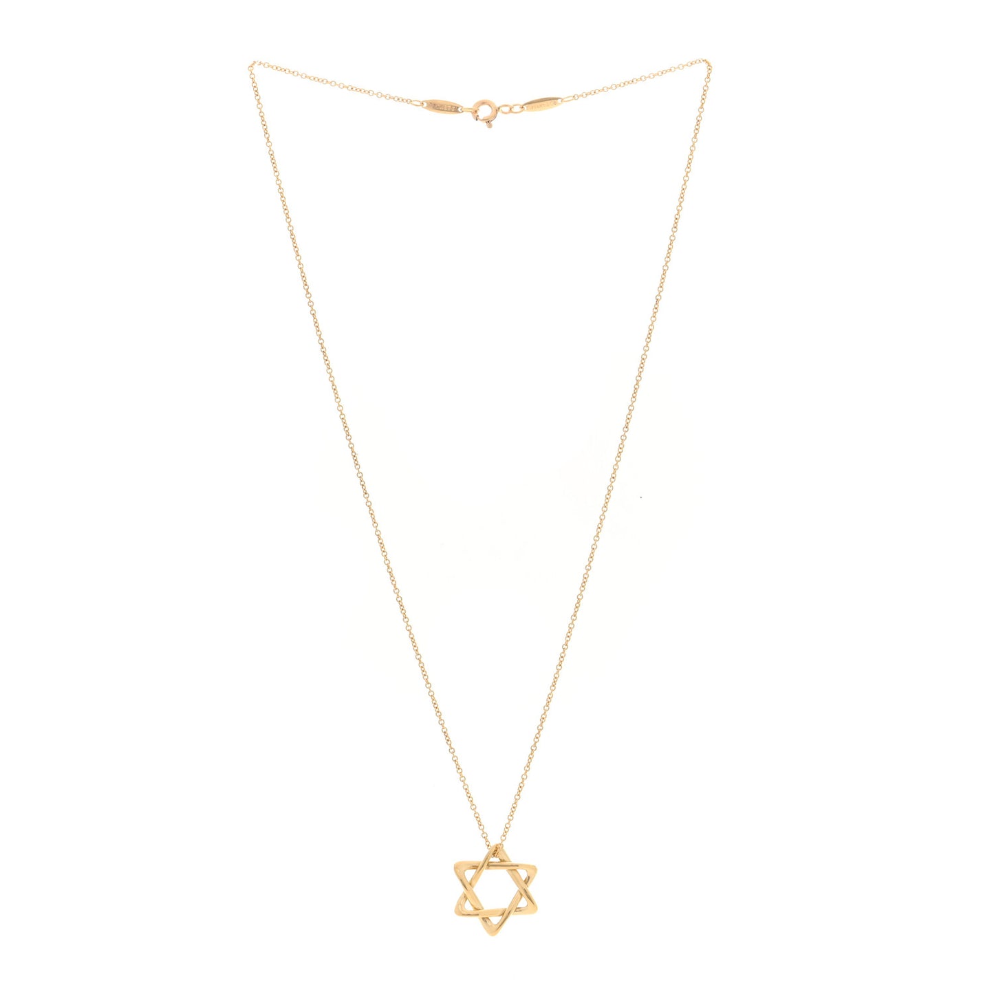 18K Yellow Gold Elsa Peretti Star of David Pendant Necklace