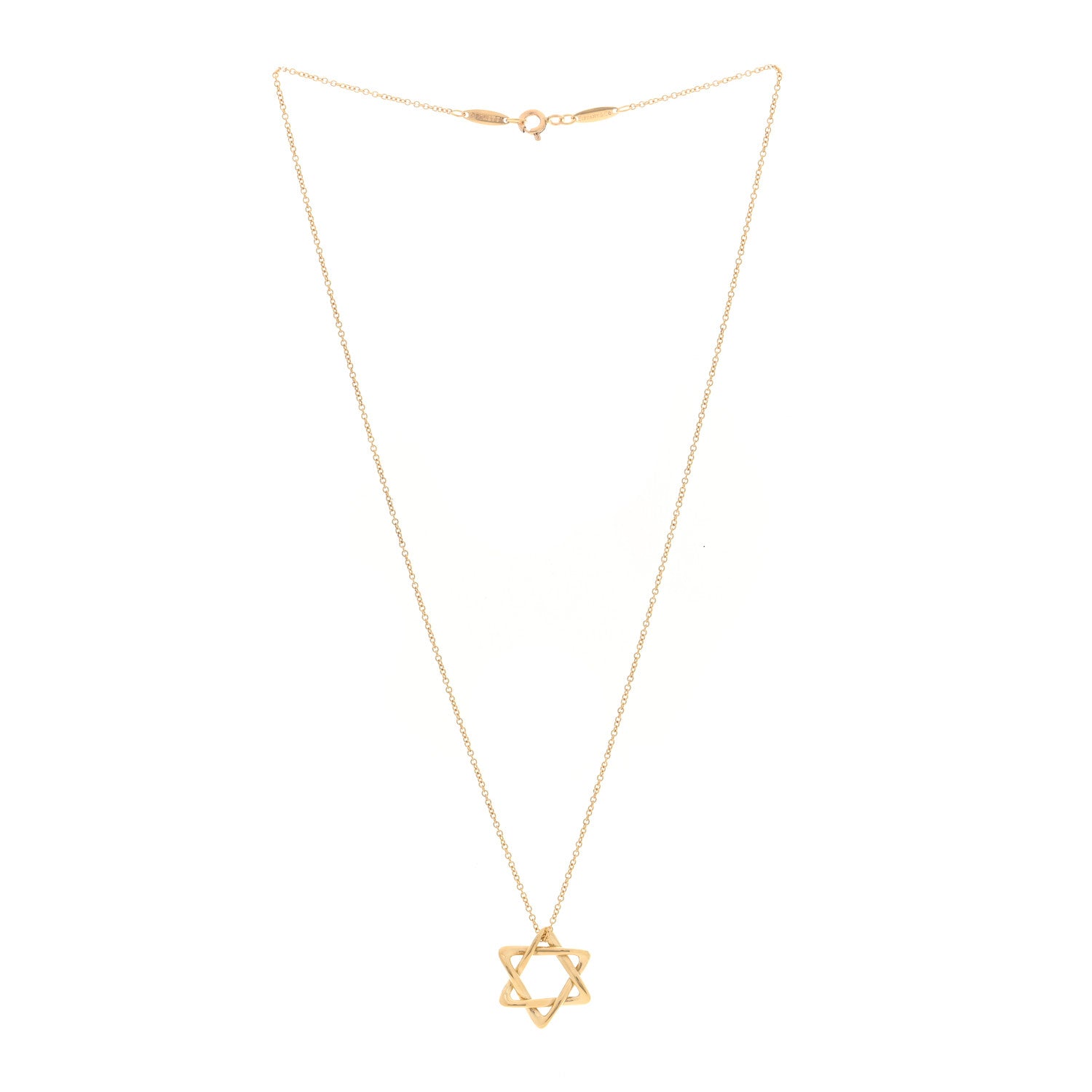 Tiffany 18K Yellow Gold Elsa Peretti Star of David Pendant Necklace 3 of 4